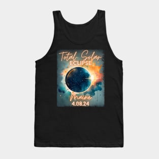 Total Solar Eclipse 2024 Maine Art Science Men Women Kids Tank Top